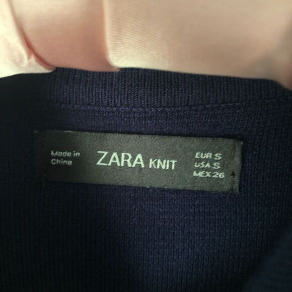 Zara knit sweater striped top side buttons tunic, size small - Picture 5 of 9